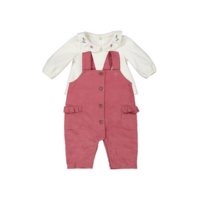 Overall & Shirt Set in Mid Rose