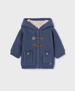 Knit Cardigan Hooded Jacket- Ocean Blue