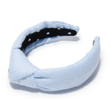 Load image into Gallery viewer, Knotted Headband- Beale Street Blue Herringbone (Womens)
