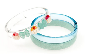 Cupcakes & Bows Glitter Blue Bangle Set