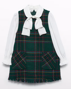 Girls Pinafore Dress - Green