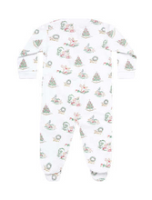 Load image into Gallery viewer, Christmas Toile Zipper Footie
