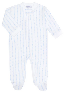 Blue Twirls Zipper Footie