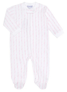 Pink Twirls Zipper Footie