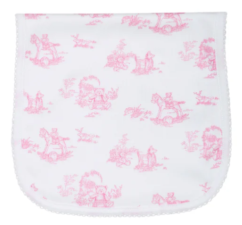 Pink Toile Burp Cloth