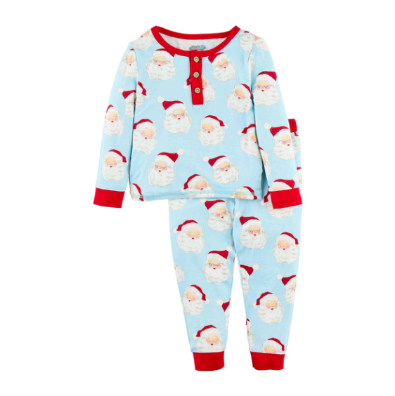 Blue Santa Glow Pajamas