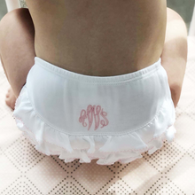 Load image into Gallery viewer, Cotton Bloomers w/ Ruffles- White w/ Pink
