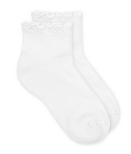 Load image into Gallery viewer, Girls Ripple Edge Turn Cuff Socks - White
