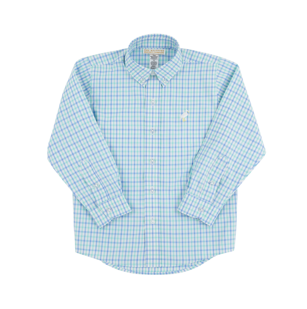 Dean's List Dress Shirt- Sunrise Blvd Blue & Turks Teal Chandler Check/ Multi