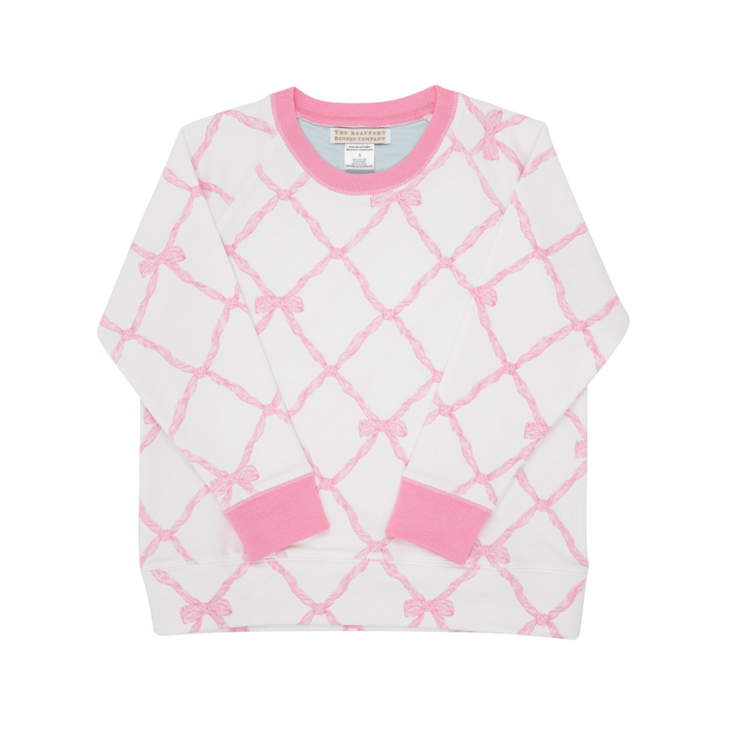 Cassidy Comfy Crewneck- Belle Meade Bow/ HHP