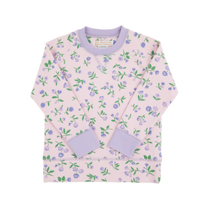 Cassidy Comfy Crewneck- Tuxedo Park Tulips/ Lauderdale Lavender
