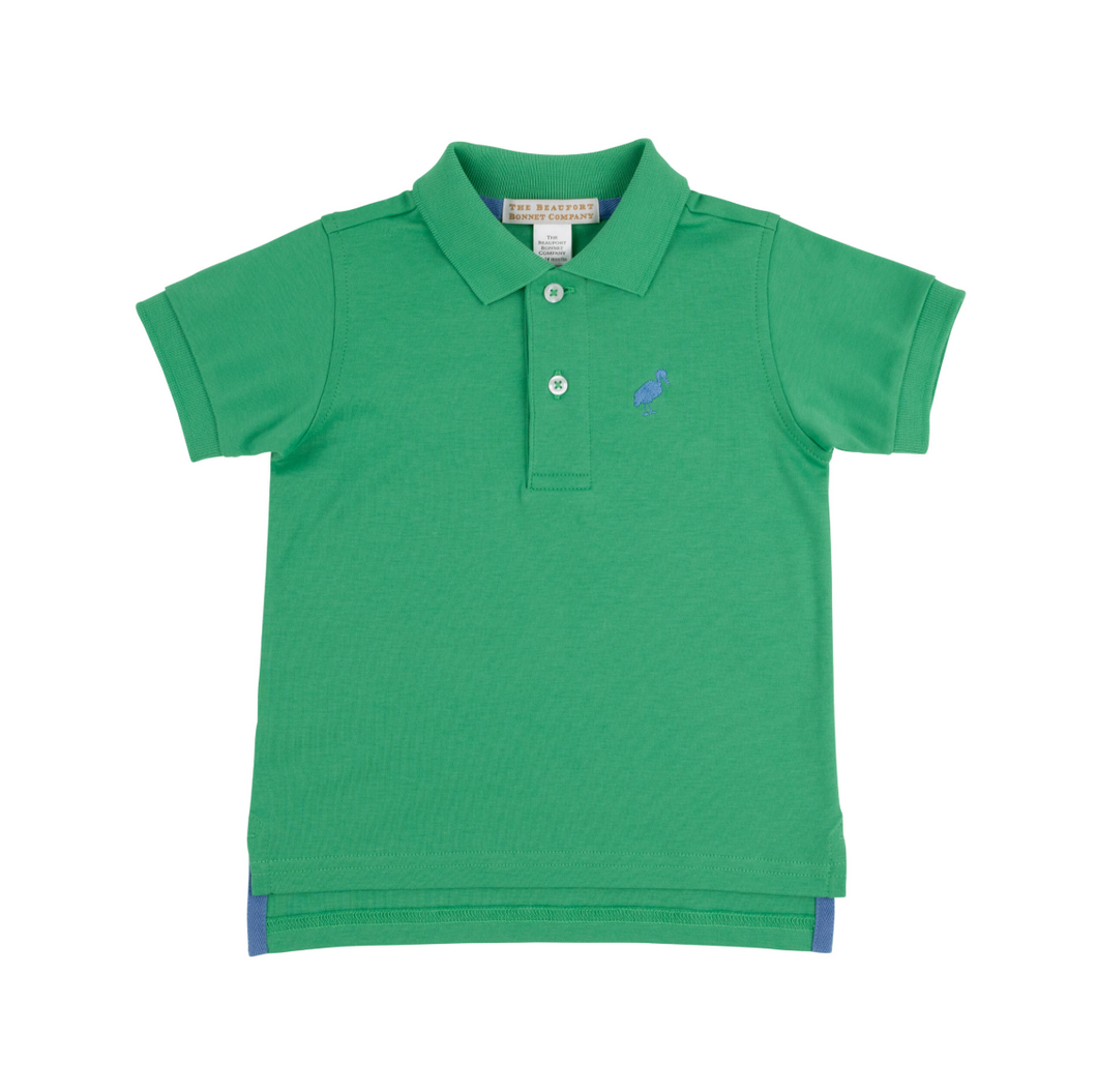 Prim & Proper Polo SS- Kiawah Kelly Green/ Barbados Blue