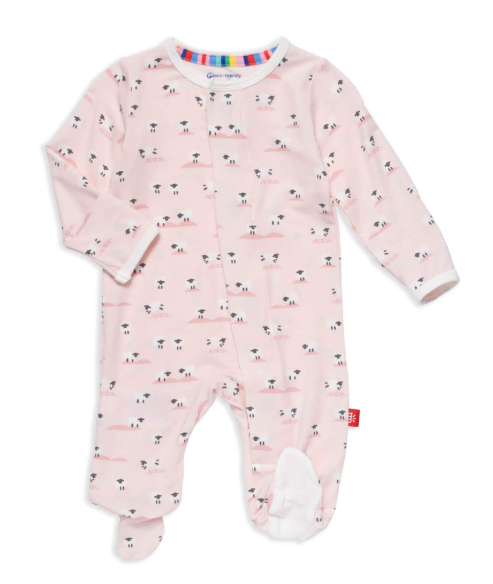 Baa Baa Baby Pink Modal Footie