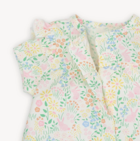 Hoppy Garden Modal Ruffle Sleeve Romper