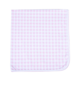 Baby Checks Pink Receiving Blanket