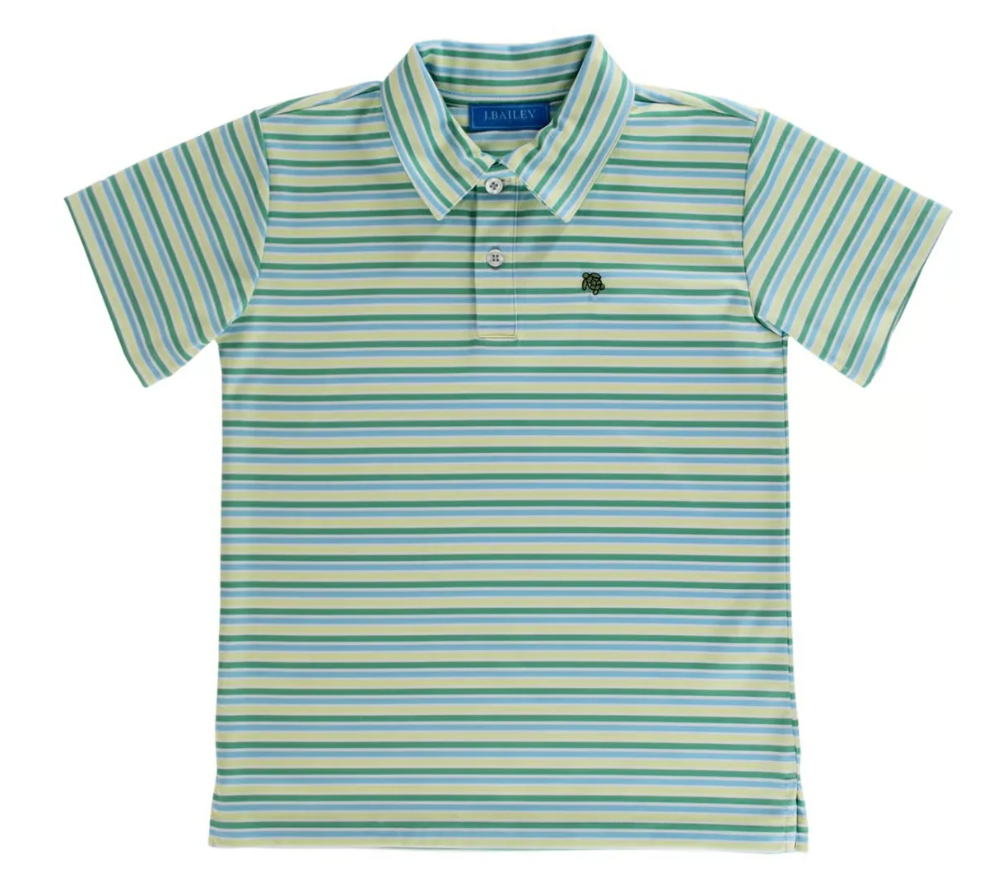 Island Stripe Henry Performance Polo SS