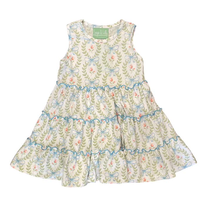 Baby Blue Bows Tiered Dress