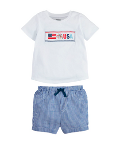 Flag Smocked T-Shirt & Shorts Set