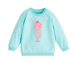 Ice Cream Float Sparkle Sweatshirt- Blue