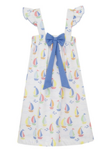 Load image into Gallery viewer, Sailboat Sundress w/ Ruffle Sleeves- Periwinkle
