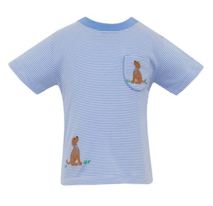 Labs SS T-shirt w/ Pocket- Periwinkle Stripe