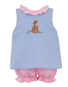 Labs SS Shirt & Bloomer Set- Periwinkle Stripe