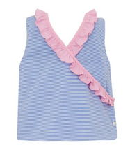 Load image into Gallery viewer, Labs SS Shirt &amp; Bloomer Set- Periwinkle Stripe
