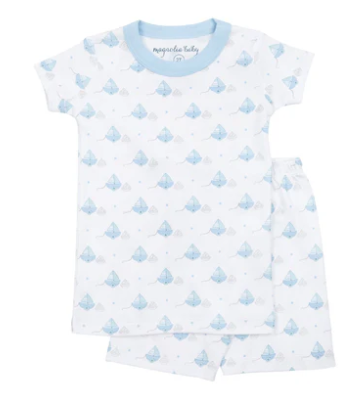 My First Sailboat Short Set Pajamas-Blue