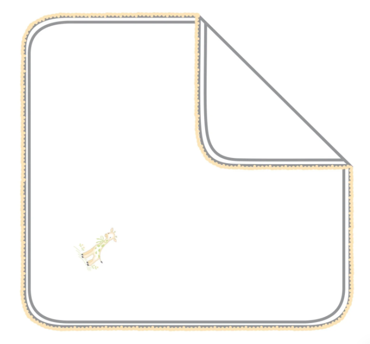 Vintage Giraffe Receiving Blanket-Yellow