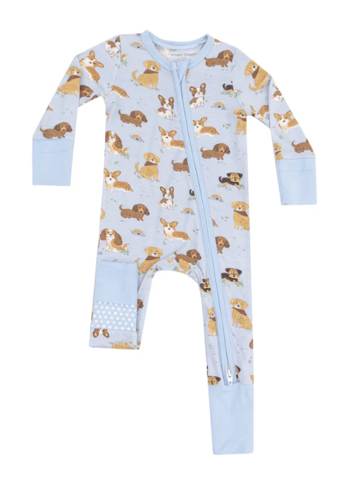 Best Friend Dogs- Blue 2 Way Zipper Romper