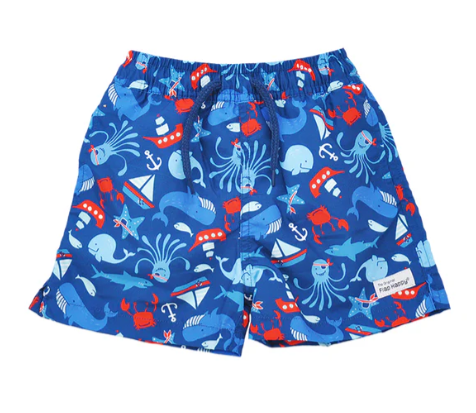 Wesley Swim Trunks w/ Mesh Liner-Nautical Fun
