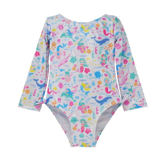 Charlie L/S Rash Guard Swimsuit-Mermaid Friends