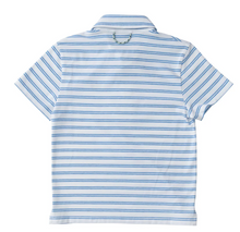 Load image into Gallery viewer, Heathered Polo S/S-Marina Stripe

