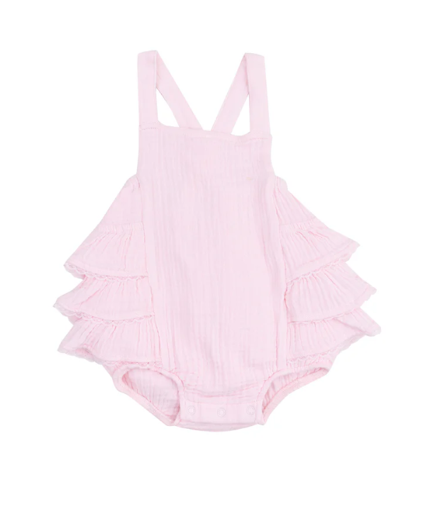 Ballerina Ruffle Sunsuit-Light Pink