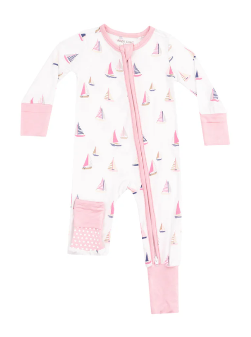 Sailboats Pink 2 Way Zipper Romper