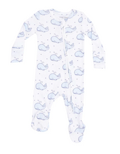 Load image into Gallery viewer, Bubbly Whale Blue 2 Way Zipper Footie
