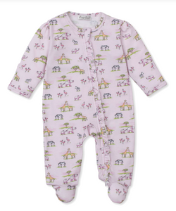 Jungle Safari Zip Footie-Pink