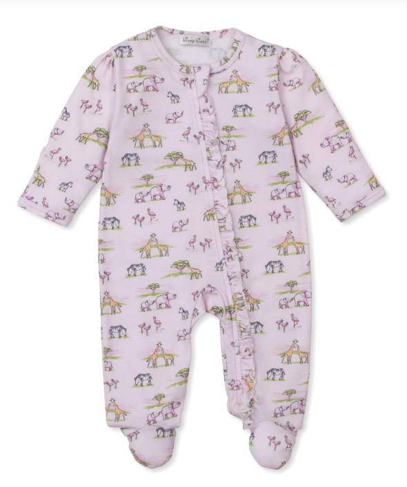 Jungle Safari Zip Footie-Pink