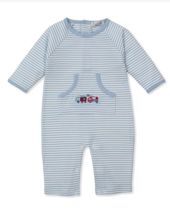 Fight the Fire L/S Playsuit-Blue Stripe