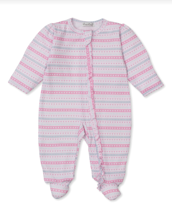 Baby Elephant Hearts Zip Footie