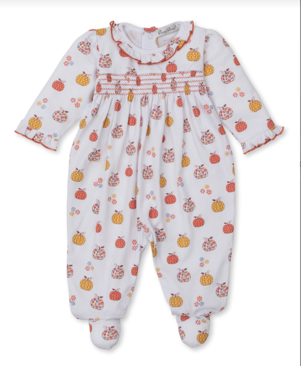 Patchwork Pumpkin Floral Footie