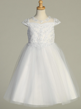 Load image into Gallery viewer, Corded Embroidered Tulle Dress w/ Pearls &amp; Sequins

