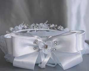 Veil- Organza Flowers, Pearls & Rhinestones