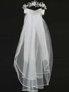 Veil- Organza Flowers, Pearls & Rhinestones