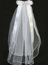 Load image into Gallery viewer, Veil- Organza Flowers, Pearls &amp; Rhinestones
