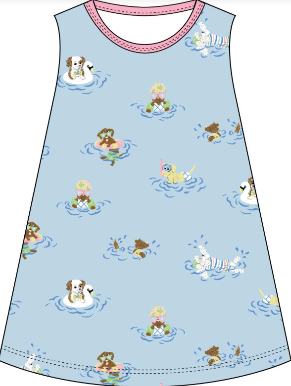 Polly Play Dress SS-Doggy Paddle/Sand Pearl Pink