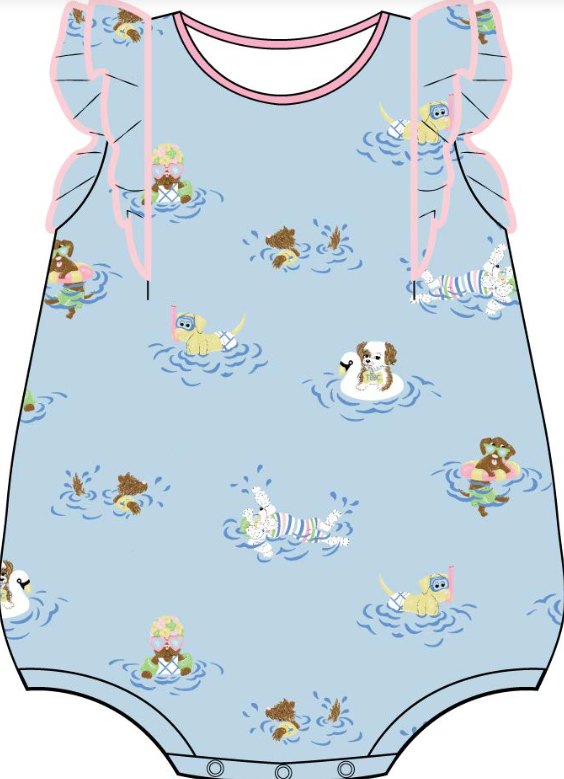 Ruehling Ruffle Bubble-Doggy Paddle/Sand Pearl Pink