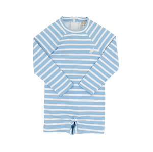 Price Pool Romper- Sarasota Sky Stripe