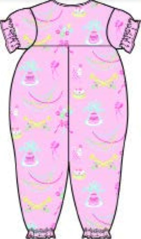 Britt Romper SS- Golden Birthday/Pier Party Pink