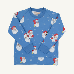 Cassidy Comfy Crewneck- Dear Santa/Barbados Blue